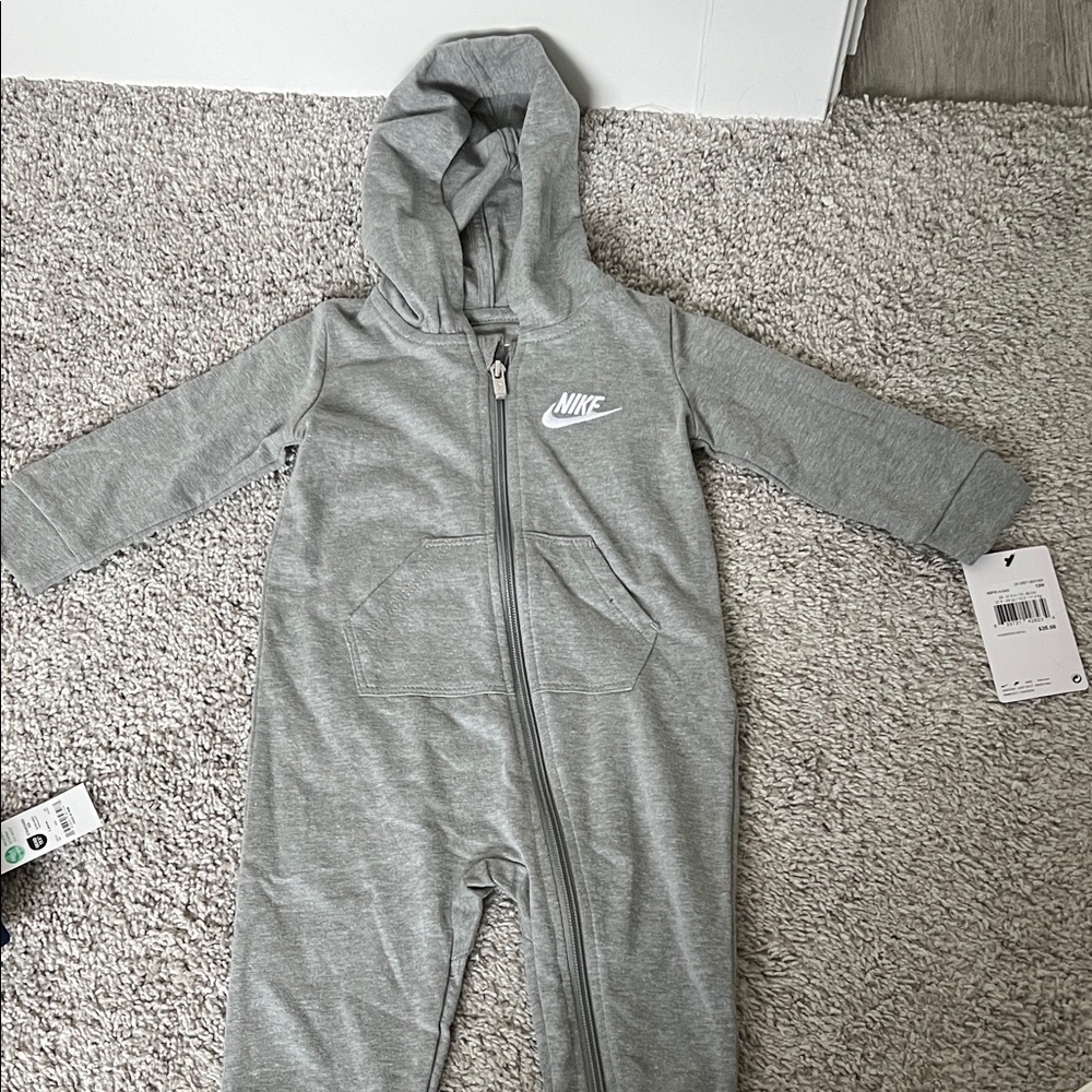 Nike Kids Gray Hooded Footie